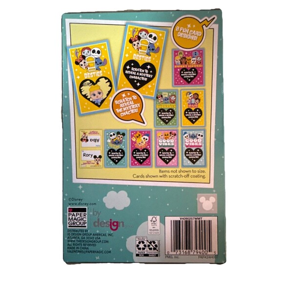 Disney Doorables Valentines Day Exchange Cards 32 Scratch To Reveal 48 Seals New - Picture 2 of 2